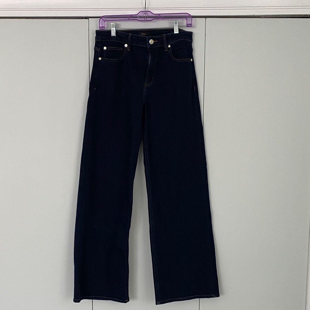 Quince Black Wide-Leg Jeans- dark blue